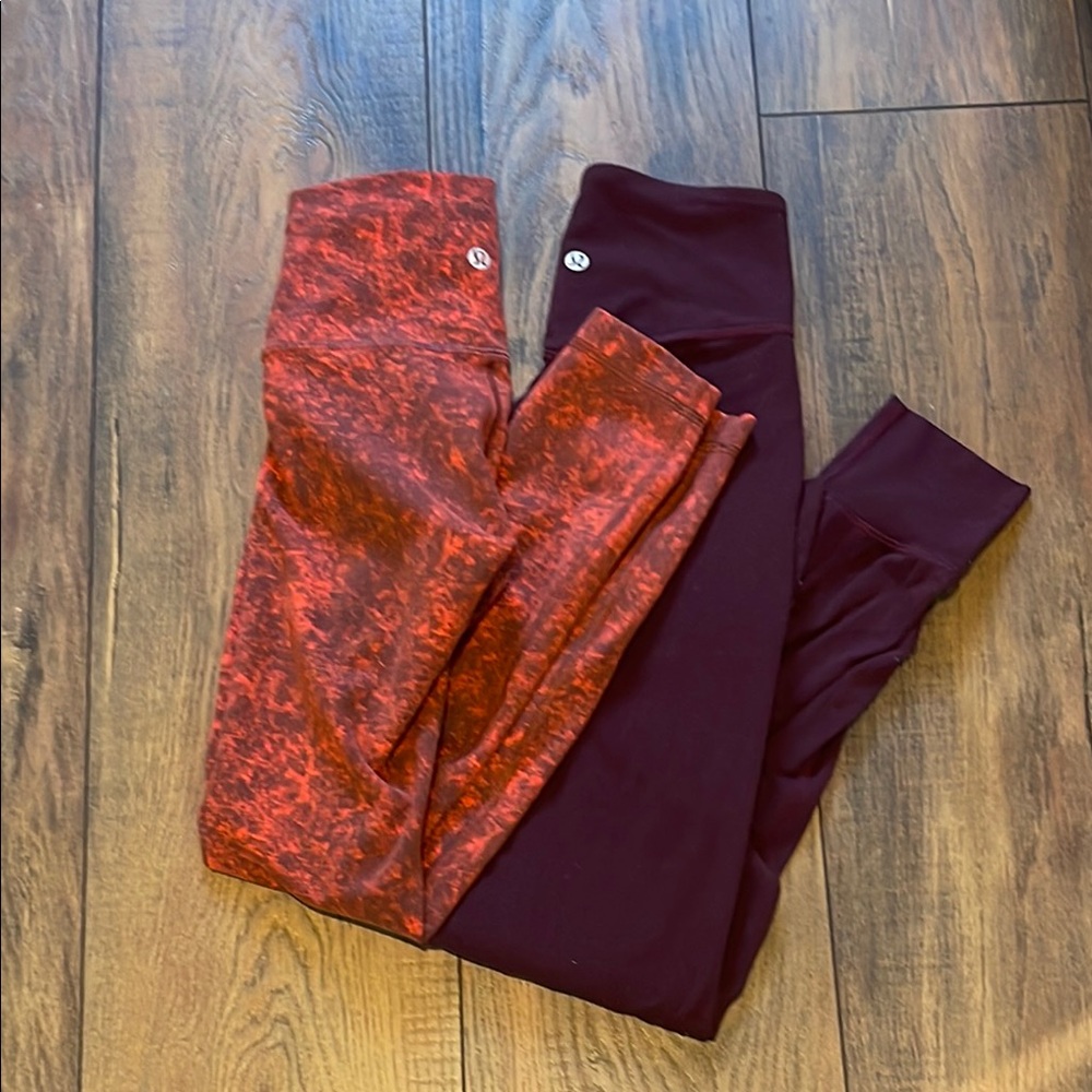 Red and Purple Leggings Set